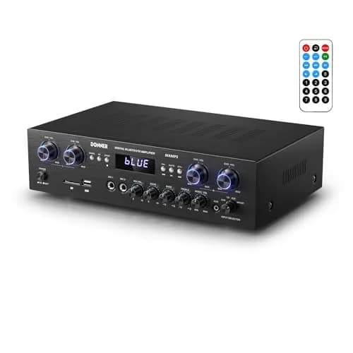 Donner Bluetooth 5.0 Stereo Amplifier Receiver, 4 Channel 440W Peak Power | Home Theater & Studio Use thumbnail 1