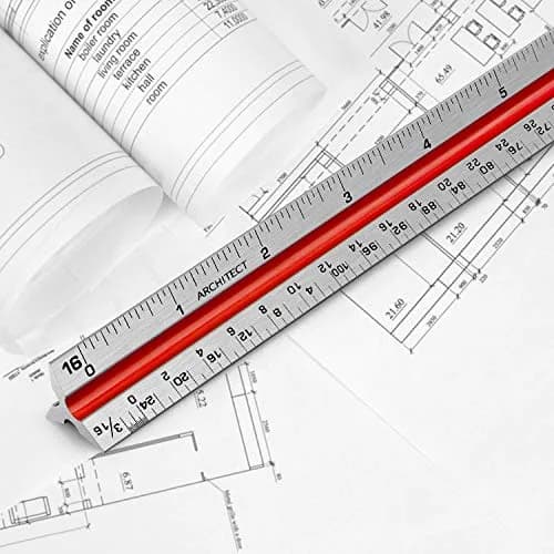 Hutou 12" Architectural Scale Ruler Triangular Ruler, Color-Coded, 30 cm (12 inch) | Precision Drafting Tool thumbnail 5