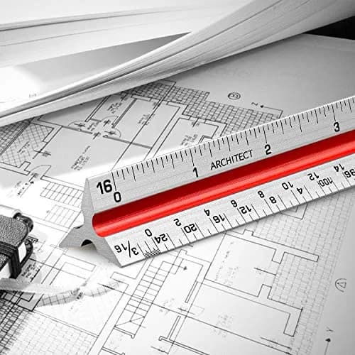 Hutou 12" Architectural Scale Ruler Triangular Ruler, Color-Coded, 30 cm (12 inch) | Precision Drafting Tool thumbnail 7