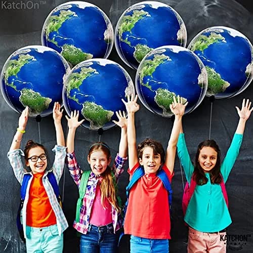 KatchOn 22 Inch Large Earth Balloons Set (6 Pieces) | 360 Degree 4D World Balloons thumbnail 8