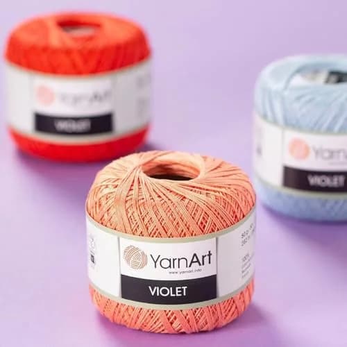 YarnArt Violet Lace Thread 100% Cotton | Summer Lace & Doily Yarn (Pink 319) | 1 Skein thumbnail 2
