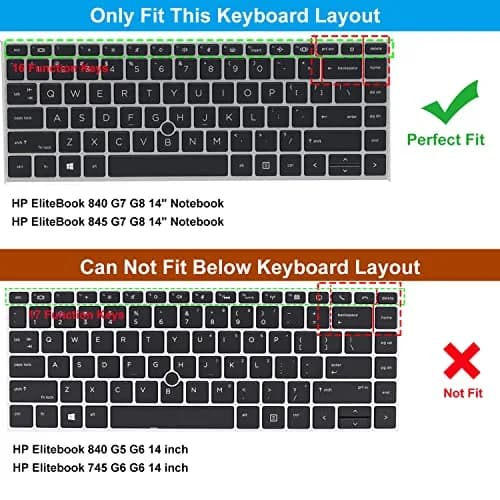 CaseBuy Keyboard Cover for HP EliteBook 840 G7 G8 14" Notebook, HP EliteBook 845 G8 G7 14" Pink | Ultra-thin, Dust & Spill Proof thumbnail 2