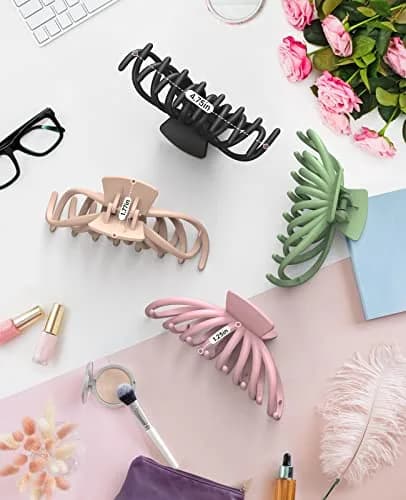 OPAUL Large Hair Claw Clips for Women - Matte Non-slip 4.7 Inch Strong Hold Hair Accessories for Thick & Thin Hair thumbnail 9