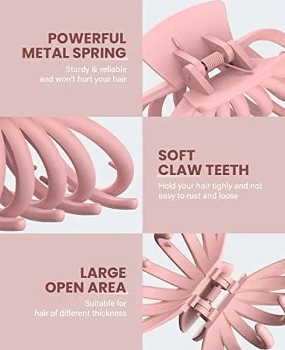 OPAUL Large Hair Claw Clips for Women - Matte Non-slip 4.7 Inch Strong Hold Hair Accessories for Thick & Thin Hair thumbnail 3