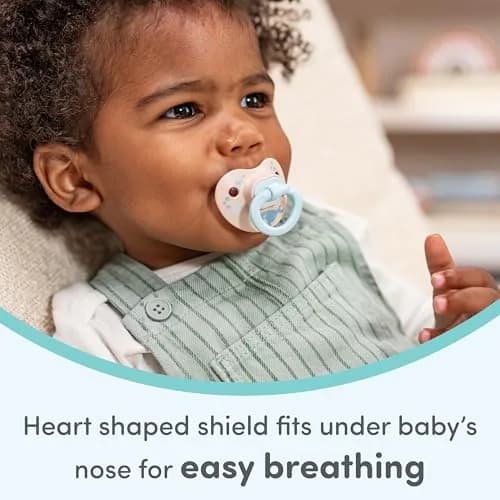 NUK First Choice Classic Orthodontic Baby Pacifier 0-6 Months | BPA-Free Silicone Newborn Pacifier (5-Pack, Neutral) thumbnail 4