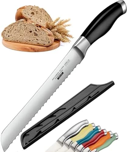 Orblue Serrated Bread Knife 8-Inch | Ultra-Sharp Stainless Steel for Effortless Slicing in India thumbnail 1