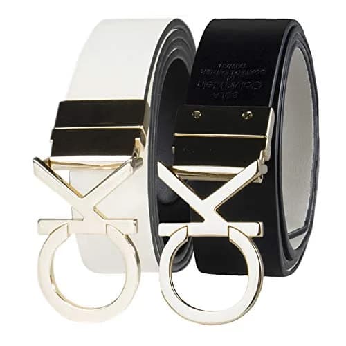 Calvin Klein Women's Reversible Belt, White/Black Plaque, Small | Classic 2-in-1 Reversible Design thumbnail 4