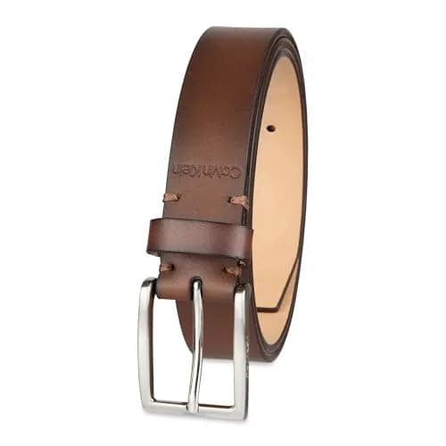 Calvin Klein Men's Dress Belt, Cognac, Medium | Classic Formal Accessory thumbnail 1