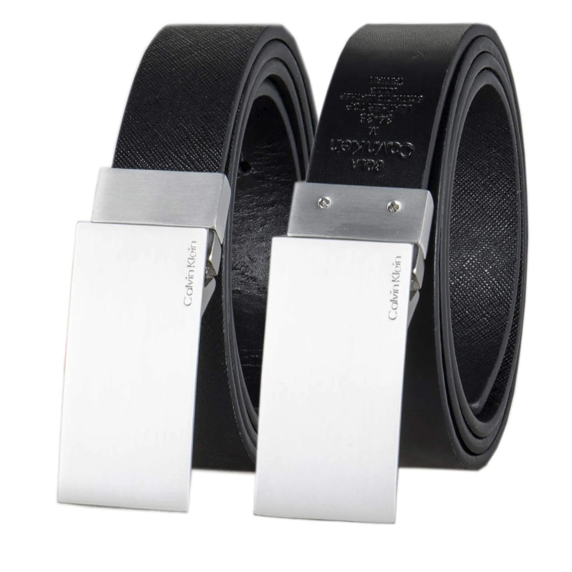 Calvin Klein Reversible Dress Belt with Plaque Buckle 32mm | Versatile & Stylish (70-120 chars)