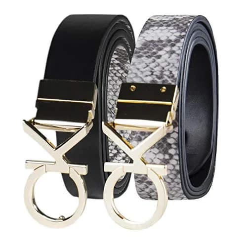 Calvin Klein Women's Reversible Belt, Black/Grey Plaque, Small | Classic 2-in-1 Design for Versatile Style thumbnail 5