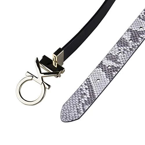 Calvin Klein Women's Reversible Belt, Black/Grey Plaque, Small | Classic 2-in-1 Design for Versatile Style thumbnail 4