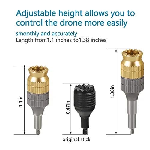 Hanatora Metal Extension Joystick Sticks for DJI FPV Remote Controller 3 2, RC Pro, Avata 2, Neo — Adjustable 28-35mm thumbnail 3