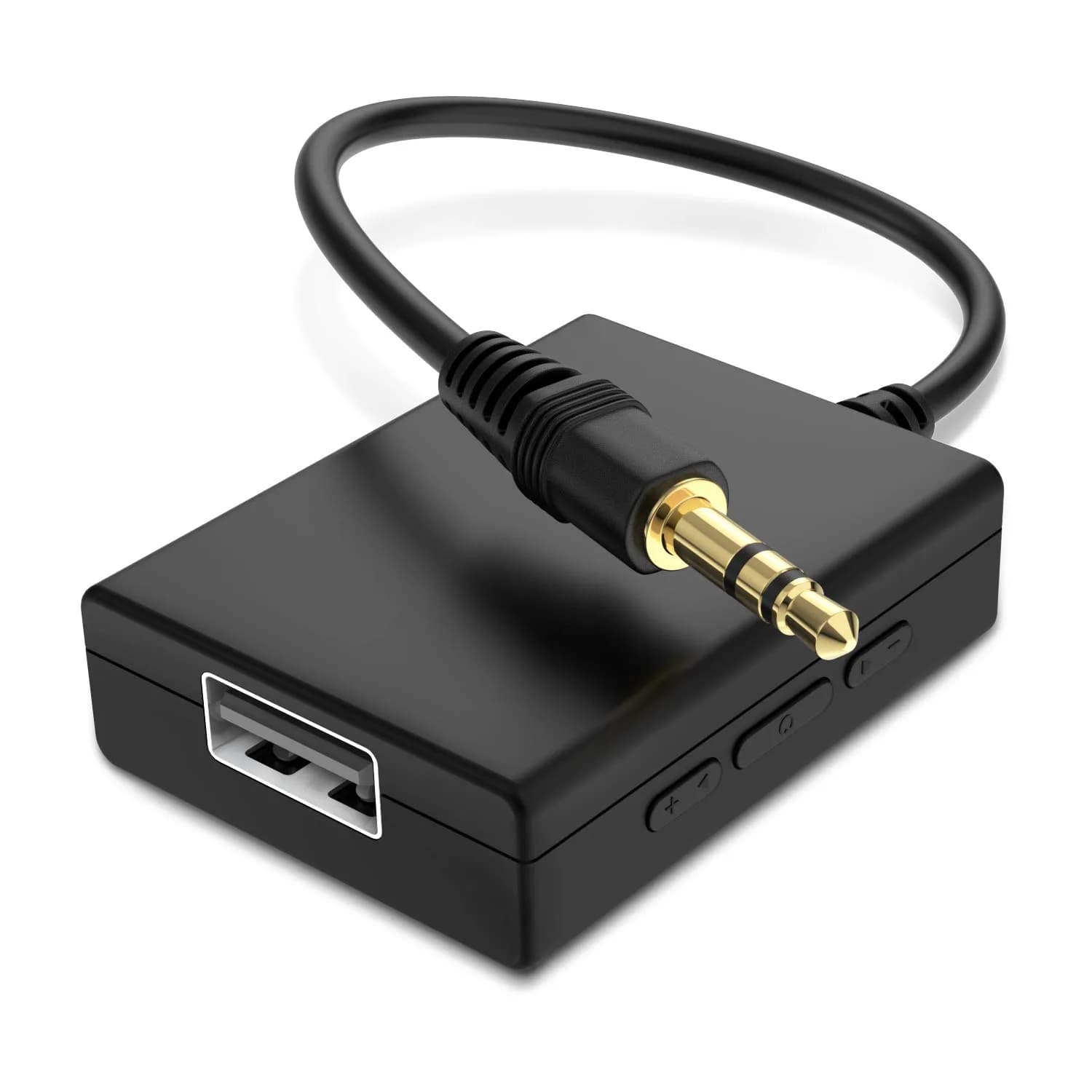 ANDTOBO USB to Aux Audio Adapter, 3.5mm Male to USB Female, 10.8 inch Length | Car Music Connection — black
