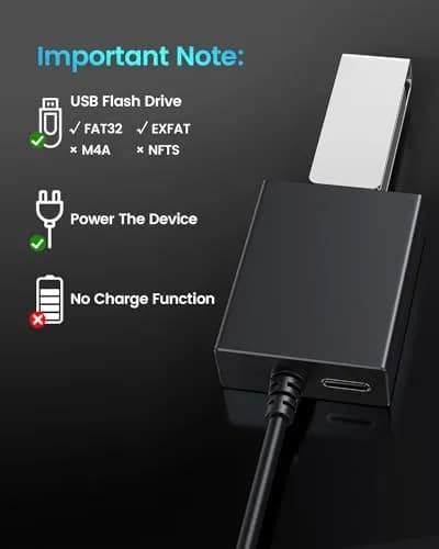 ANDTOBO USB to Aux Audio Adapter, 3.5mm Male to USB Female, 10.8 inch Length | Car Music Connection thumbnail 6