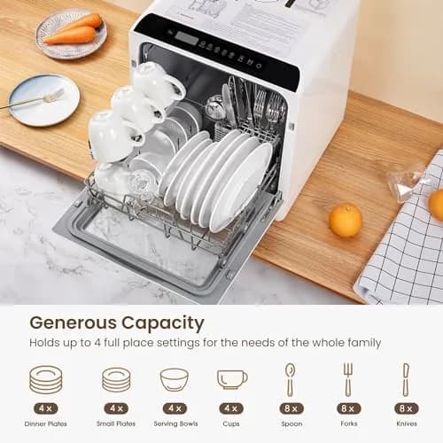 HAVA Countertop Dishwasher 6 Programs Portable with Water Tank | Compact & Energy Saving (70-120 chars) thumbnail 5