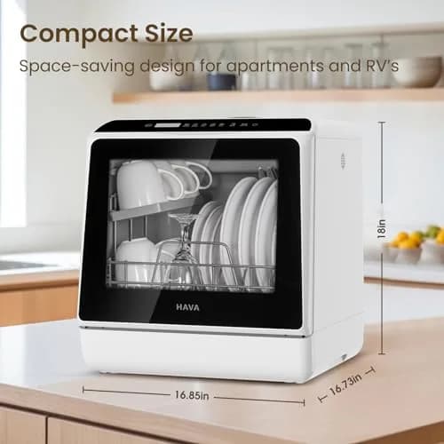 HAVA Countertop Dishwasher 6 Programs Portable with Water Tank | Compact & Energy Saving (70-120 chars) thumbnail 6