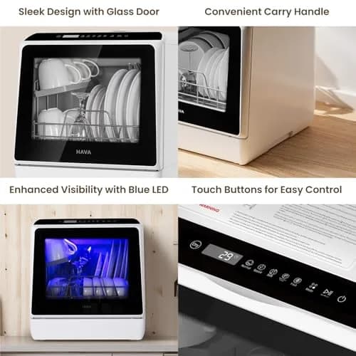 HAVA Countertop Dishwasher 6 Programs Portable with Water Tank | Compact & Energy Saving (70-120 chars) thumbnail 7