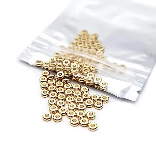 INSPIRELLE Pale Gold Plated Brass Heishi Beads 4mm (100pcs) | Add Sparkle to Jewelry Designs thumbnail 5
