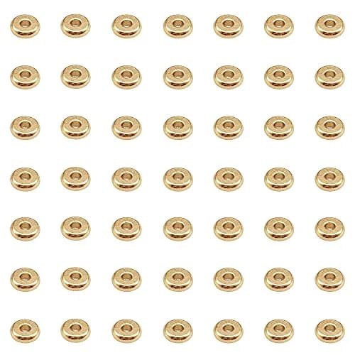 INSPIRELLE Pale Gold Plated Brass Heishi Beads 4mm (100pcs) | Add Sparkle to Jewelry Designs thumbnail 1
