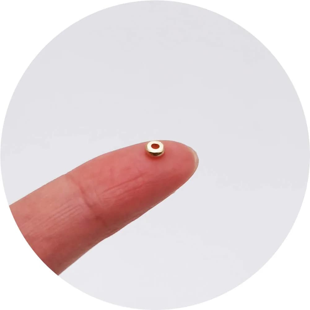 INSPIRELLE Pale Gold Plated Brass Heishi Beads 4mm (100pcs) | Add Sparkle to Jewelry Designs - view 3