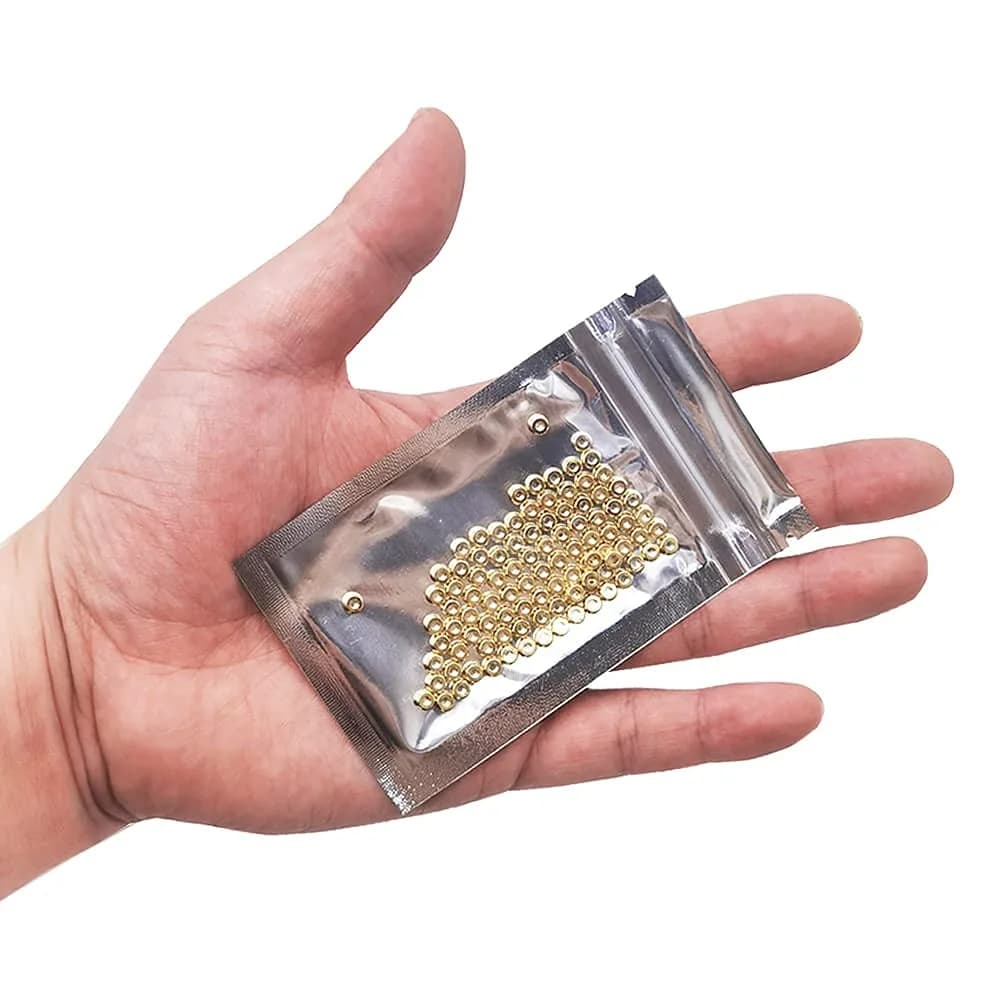 INSPIRELLE Pale Gold Plated Brass Heishi Beads 4mm (100pcs) | Add Sparkle to Jewelry Designs - view 4