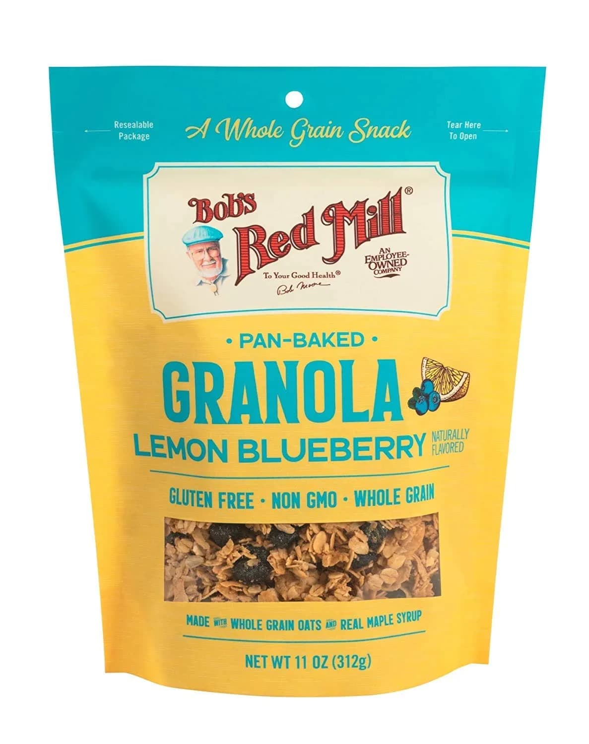 Bob's Red Mill Pan-Baked Granola Lemon Blueberry | Gluten-Free, Non-GMO, 11 Oz (Pack of 3)