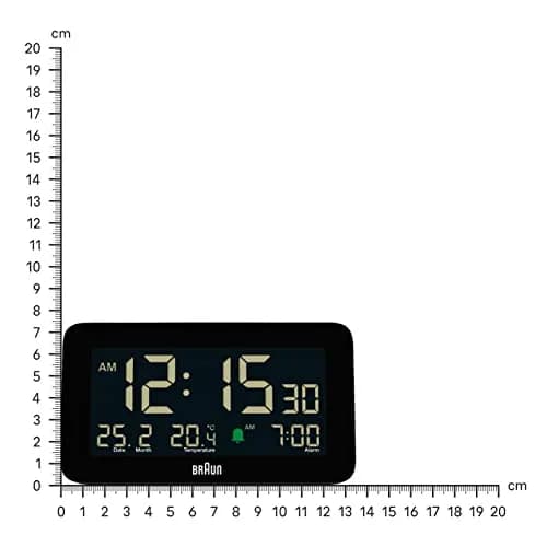 Braun Digital Alarm Clock with Date, Month & Temperature | Negative LCD, Crescendo Beep, 12/24H, AA Battery (1-Pack) thumbnail 7