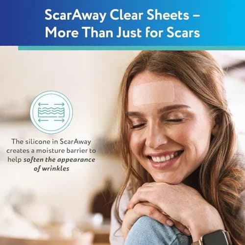ScarAway Advanced Clear Silicone Scar Sheets, 6 Sheets | Visibly Improve Old & New Scars thumbnail 7