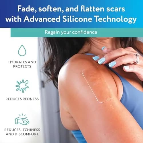 ScarAway Advanced Clear Silicone Scar Sheets, 6 Sheets | Visibly Improve Old & New Scars thumbnail 3