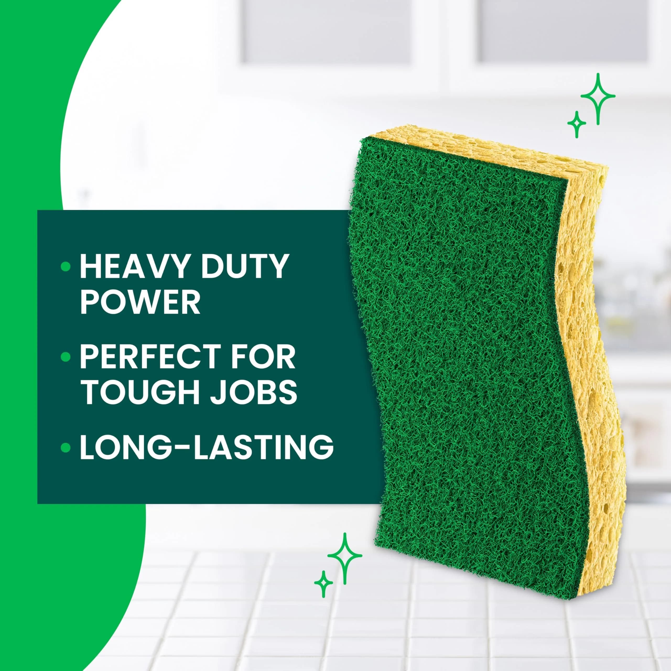 Scotch-Brite Heavy Duty Scrub Sponge 12-Pack | Tackle Tough Messes with 3X Longer Lasting Power - view 3