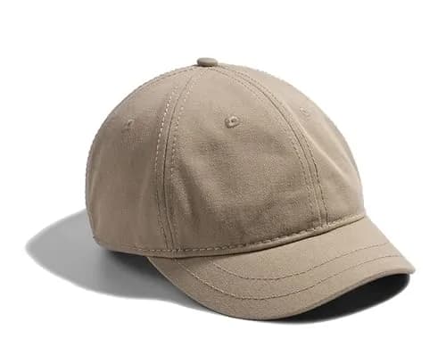 Zegoo Short Bill Brim Dad Cap Unisex Classic Baseball Hat Khaki | Adjustable Cotton Sun Protection thumbnail 1