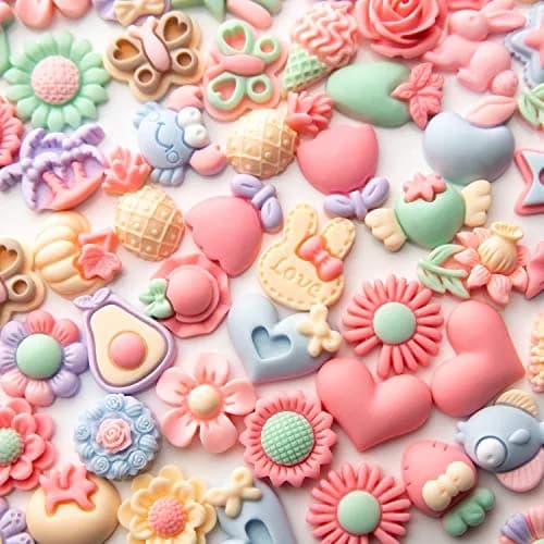 LEEXINLUU Slime Charms Cartoons Flowers Set 25pcs | Assorted Resin Flatbacks for DIY Crafts & Scrapbooking thumbnail 4