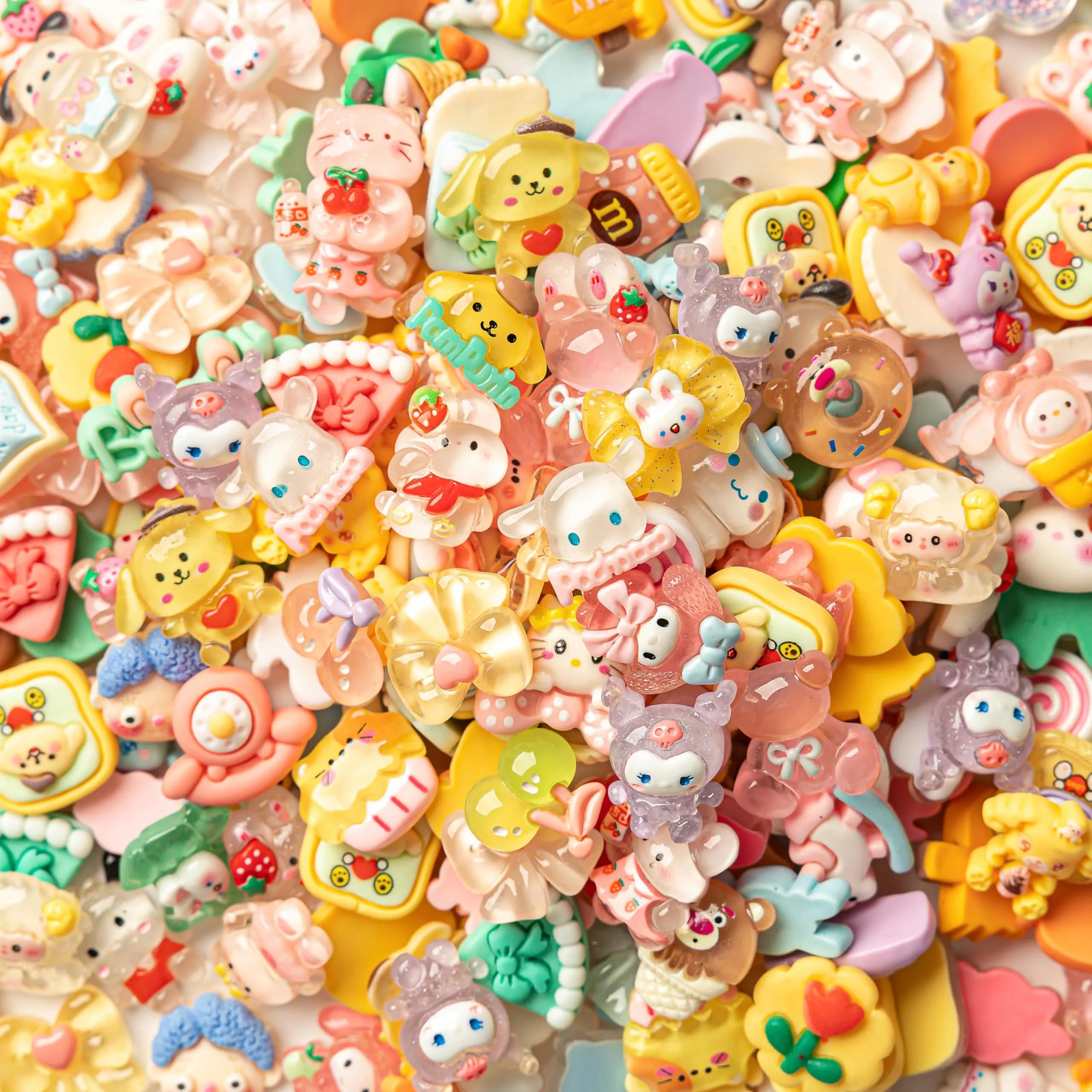 LEEXINLUU Slime Charms Cartoons Set, 25pcs | Assorted Resin Flatbacks for DIY Crafts & Scrapbooking