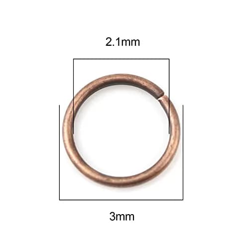 HDSupplies 200 Pieces - 3mm Jump Rings Antique Copper Tone Extra Small | Jewelry Findings thumbnail 2