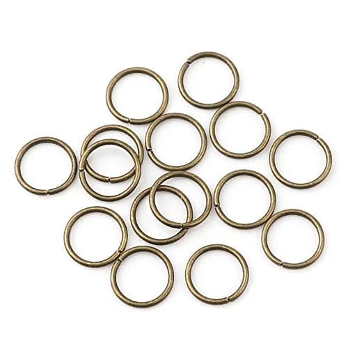 HDSupplies 200 Pieces - 12mm Jump Rings Antique Bronze | 16 Gauge (1.2mm Thickness) thumbnail 1