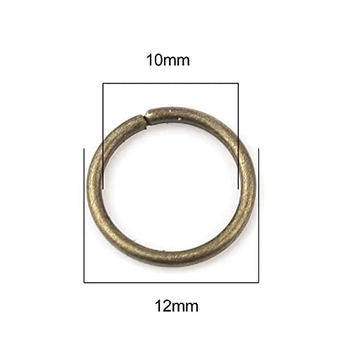 HDSupplies 200 Pieces - 12mm Jump Rings Antique Bronze | 16 Gauge (1.2mm Thickness) thumbnail 2