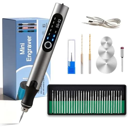 VQVYBXN USB Rechargeable Engraving Pen with 35 Bits | 5000-25000 RPM Rotary Tool for Metal, Glass, Wood thumbnail 1