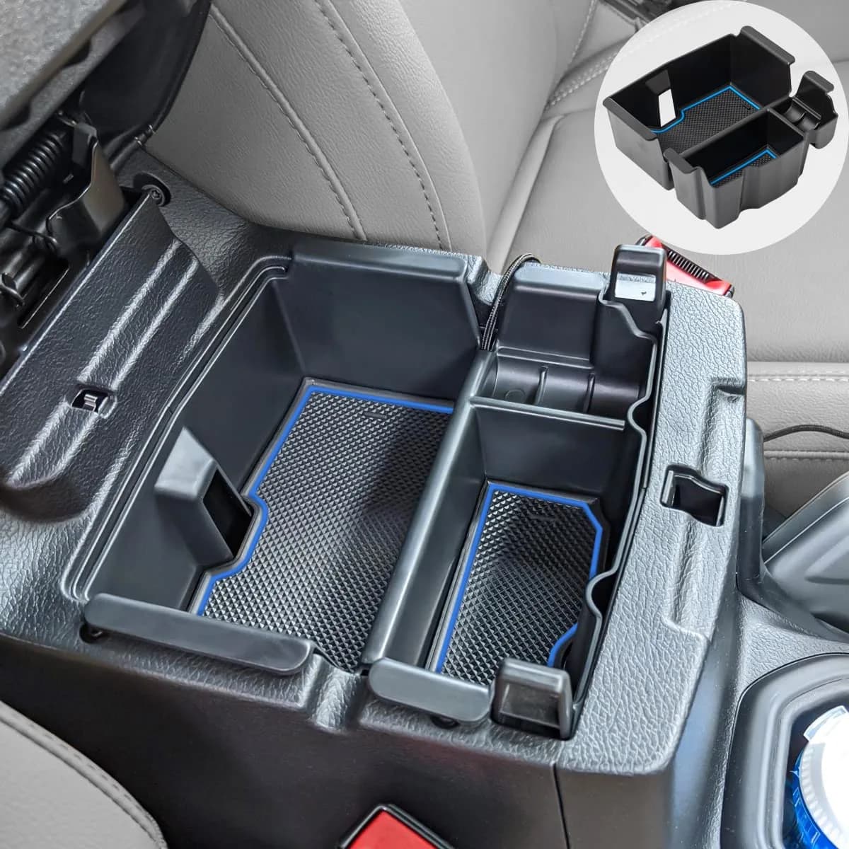 EDBETOS Center Console Organizer Tray for Jeep Wrangler JL/JLU & Gladiator JT (Orange) | Fits 2018-2026 Models — Blue