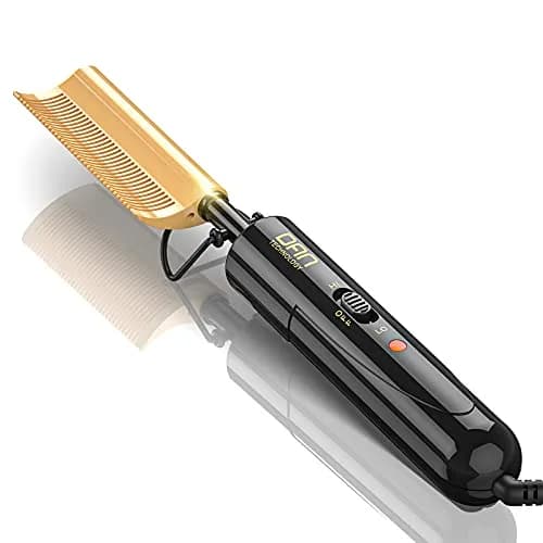 DAN Technology Curved Ceramic Hair Straightener and Heat Press Comb 11mm (0.43 inches) | Dual Voltage for All Hair Types thumbnail 1