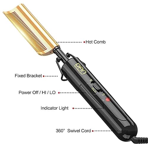 DAN Technology Curved Ceramic Hair Straightener and Heat Press Comb 11mm (0.43 inches) | Dual Voltage for All Hair Types thumbnail 8