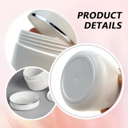 QUUPY 6Pcs 250g White Plastic Cosmetic Jars | Leakproof Refillable Containers for Face Cream & Lip Balm thumbnail 6