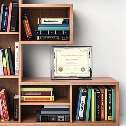 SESEAT 8.5 x 11 Certificate Document Frame Set of 4 | Elegant Glass Beveled Edges for Diplomas & Certificates thumbnail 4