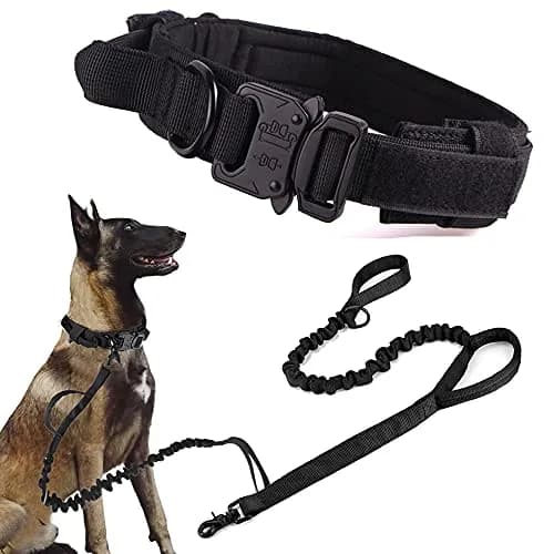 Xqpetlihai Tactical Dog Collar and Leash Set 1.6 in (4.06 cm) | Heavy Duty Nylon for Large Dogs thumbnail 1