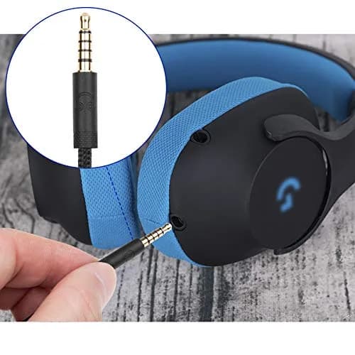 weishan Headset Cable for Logitech G Pro, G Pro X, G433, G233 | 6.6ft Nylon Braided Audio Cable thumbnail 2