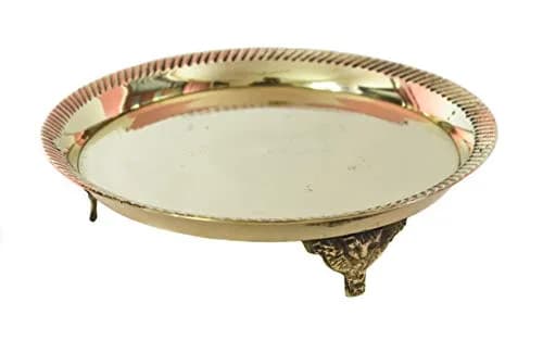 Tangerine Brass Traditional Oil Lamp with Stand 1500 ml (50.7 Fl Oz) | Akhand Jyoti Diya for Pooja thumbnail 5