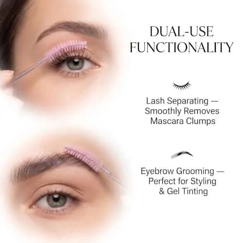 i-laesh Glitter Spoolies Disposable Eyelash Brush - Pink - 100PCS | High-Density Fiber Bristles for Flawless Mascara Application thumbnail 6