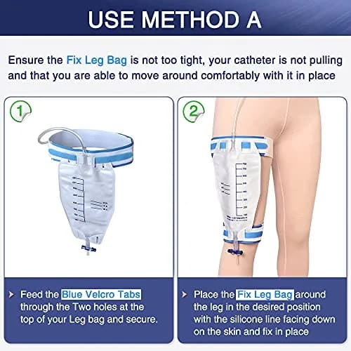 Mistuki Catheter Leg Bag Holder Strap (2-Pack, 60cm Stretchy) | Secure Urine Drainage Bag Support thumbnail 5