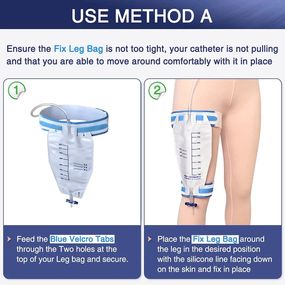 Mistuki Catheter Leg Bag Holder Strap (2-Pack, 60cm Stretchy) | Secure Urine Drainage Bag Support - view 5