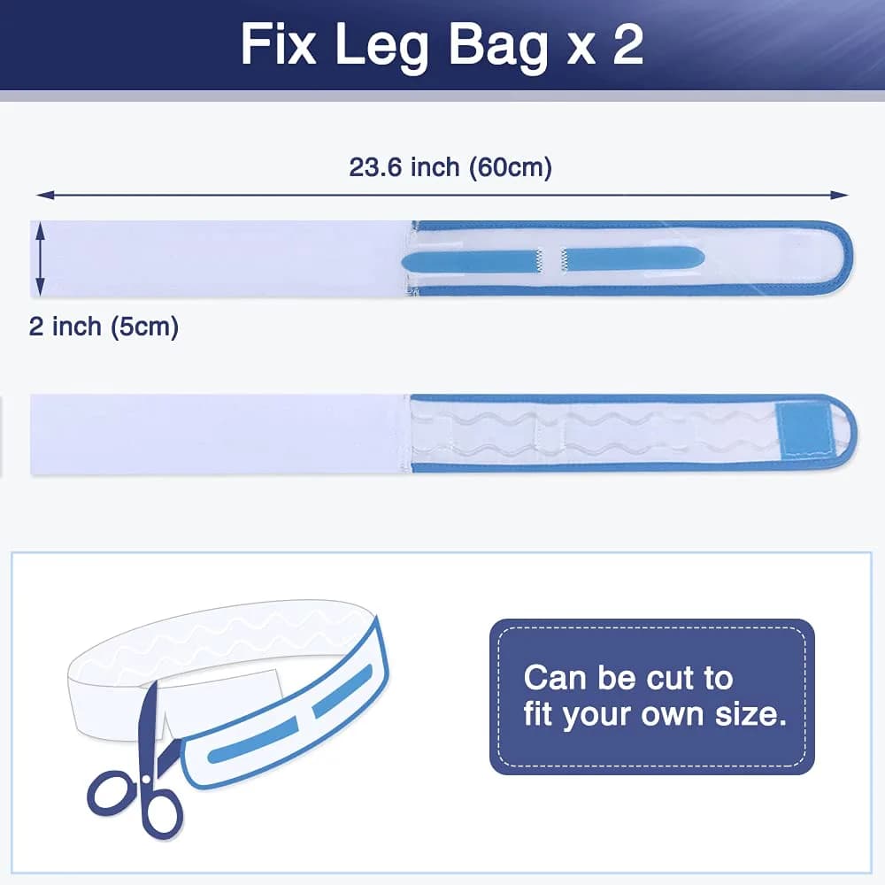 Mistuki Catheter Leg Bag Holder Strap (2-Pack, 60cm Stretchy) | Secure Urine Drainage Bag Support - view 2