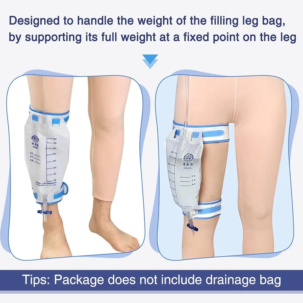 Mistuki Catheter Leg Bag Holder Strap (2-Pack, 60cm Stretchy) | Secure Urine Drainage Bag Support - view 3